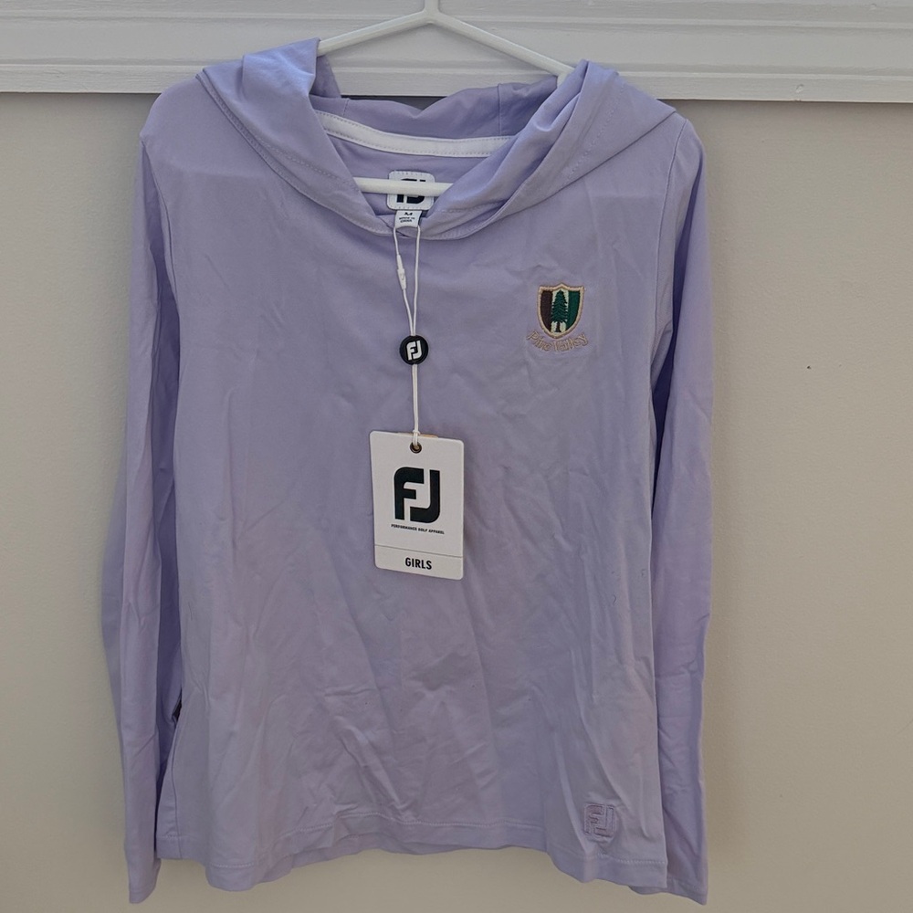 Girls FootJoy Light Purple Hooded Shirt, size medium
